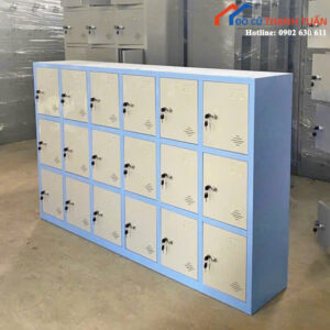 Tủ Locker 1M8 Thiết Kế 18 Ngăn Màu Xanh Mới 99%