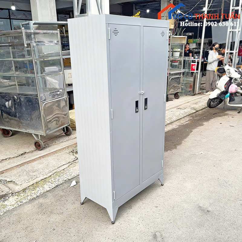 z7026855893507_90210cfc274625afb0936ed94d1dea80 Thanh Lý Tủ Locker Thiết Kế 2 Cánh Màu Xám Mới 99%