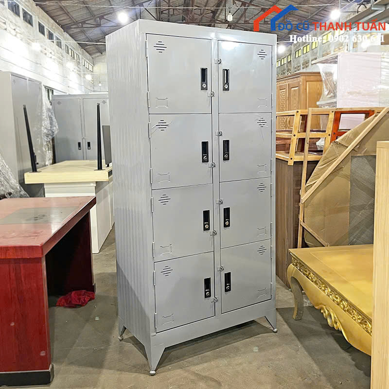 z7026856038685_3c3a4d0847472bf4bccf6648dda8c06e Thanh Lý Tủ Locker Màu Xám Thiết Kế 8 Ngăn Mới 99%