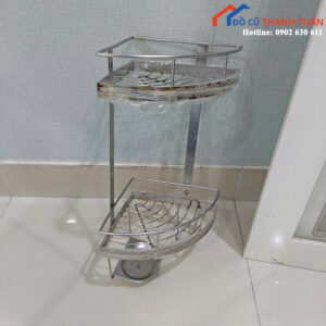Kệ Góc Inox Cũ 2 Tầng Thiết Kế Nhỏ Gọn Tiện Lợi