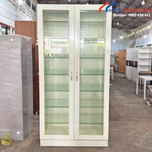 Tủ Trưng Bày Cũ 1M1x2M4 Nhiều Ngăn Thiết Kế 2 Cánh