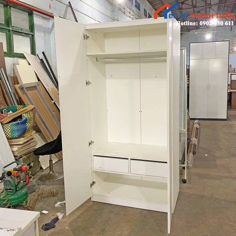 z7062316433495_5881bf0c542eccc330a72bdf4883f6e8 Tủ Quần Áo Cũ 2M1x1M Màu Trắng Thiết Kế 2 Cánh