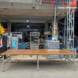 Bàn Họp Cũ 1M2x3M2 Mặt Vân Gỗ Khung Sắt Hiện Đại