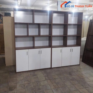 Tủ Trưng Bày Cũ 1M2x2M Màu Vân Gỗ Nhiều Ô Tiện Lợi