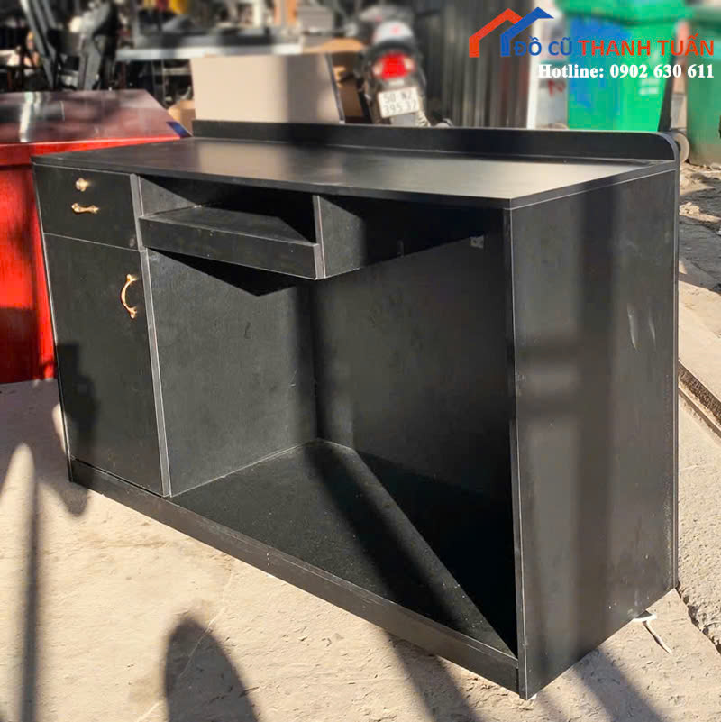 1m4x48-G2tr-1 Quầy Lễ Tân Cũ 1M4x48 Màu Xám Phối Trắng Hiện Đại