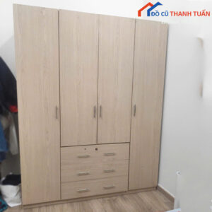 Tủ Quần Áo Cũ Vân Gỗ 1M6x2M Thiết Kế 4 Cánh