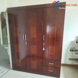 Tủ Quần Áo Gỗ Cũ 1M6x2M Thiết Kế 3 Cánh Tiện Lợi