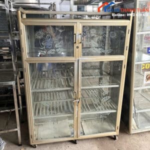 Tủ Chén Inox Cũ Thiết Kế 4 Cánh Nhiều Tầng Tiện Lợi