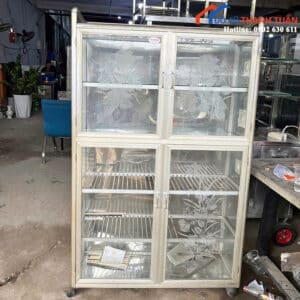 Tủ Chén Inox Cũ Thiết Kế Bánh Xe Dễ Di Chuyển