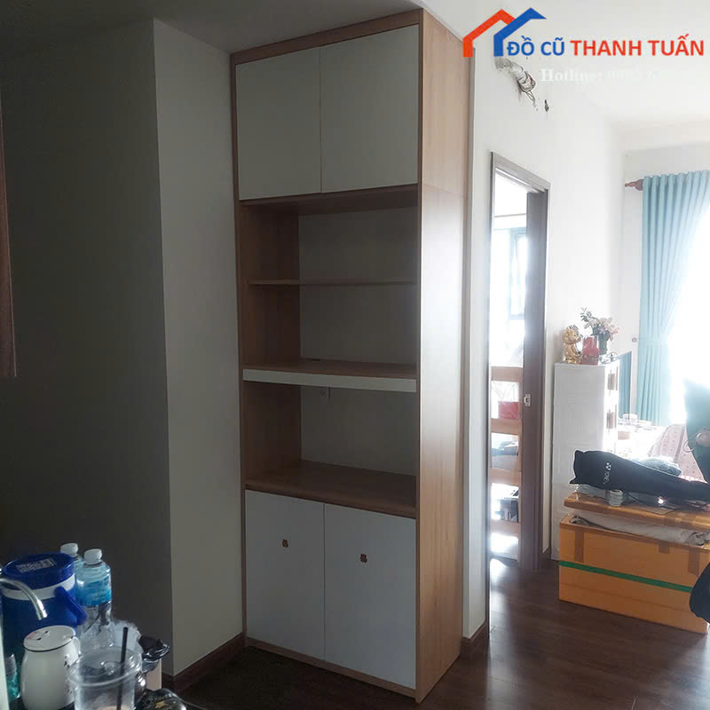 Ngang-90-cao-2m6-sau-45-.-1-cai-gia-1tr5-2 Tủ Trưng Bày Cũ 2M6x90CM Màu Vân Gỗ Phối Trắng
