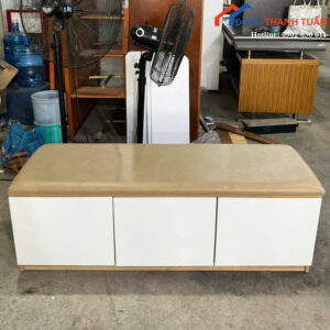 Sofa Băng Cũ Phối Trắng Thiết Kế 3 Hộc Kéo Tiện Dụng