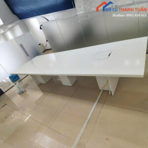 Bàn Họp Cũ 3M6x1M2 Màu Trắng Sang Trọng
