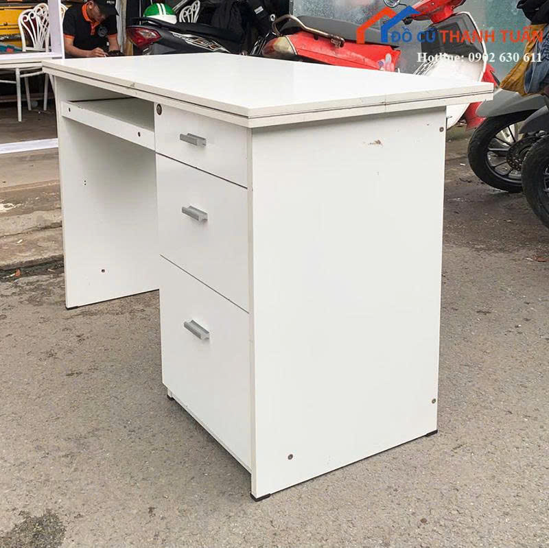 blv-900k-2 Bàn Làm Việc Cũ Màu Trắng Thiết Kế Có Hộc Rộng Rãi