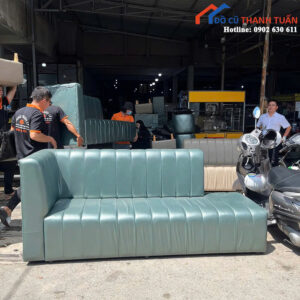 Ghế Sofa Cũ Bọc Da Màu Xanh Sang Trọng