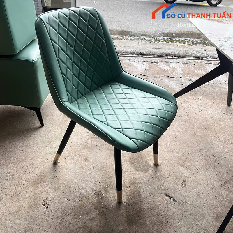 ghe-an-350k-2 Ghế Ăn Cũ Bọc Da Caro Màu Xanh Ngọc Sang Trọng