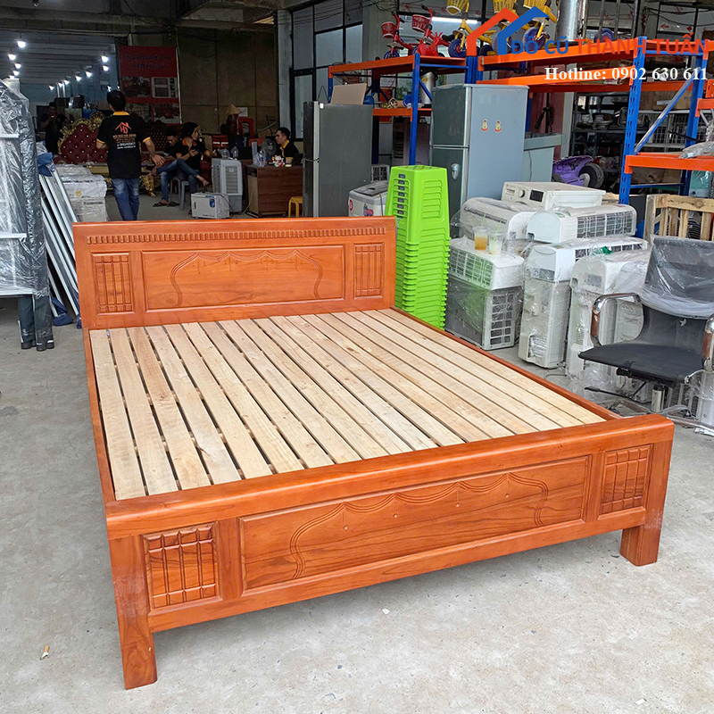giuong-ngu-go-cu-1m6x2m-thiet-ke-chac-chan-3 Giường Ngủ Gỗ Cũ 1M6x2M Thiết Kế Chắc Chắn