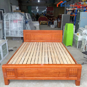 Giường Ngủ Gỗ Cũ 1M6x2M Thiết Kế Chắc Chắn