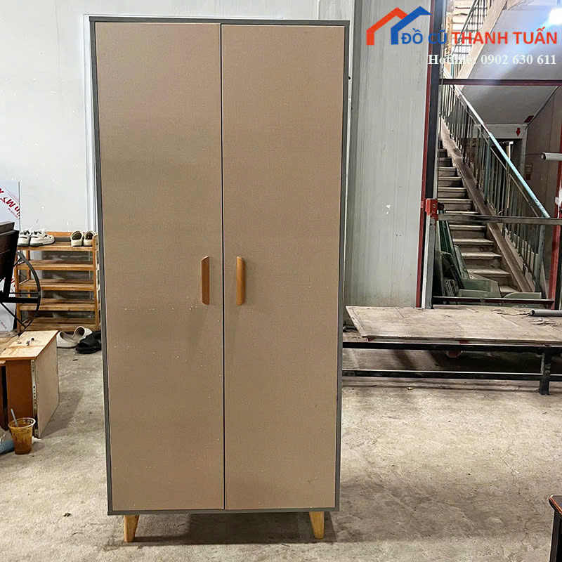 tqa-850k-6 Tủ Quần Áo Cũ Thiết Kế 2 Cánh Chia Ngăn Tiện Lợi