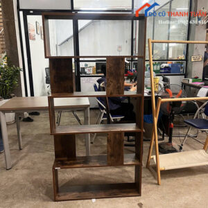 Kệ Trưng Bày Cũ Gỗ Màu Nâu Chia Ô Đẹp Mắt