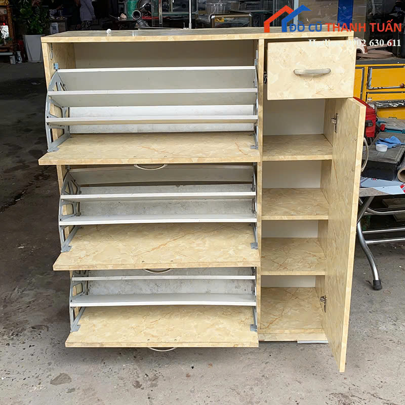 tu-giay-1tr2-2 Tủ Giày Dép Cũ Thiết Kế 3 Ngăn Gập Tiện Dụng