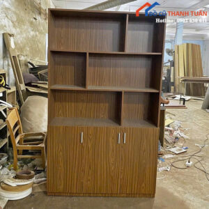 Tủ Hồ Sơ 1M2x2M Vân Gỗ Màu Nâu Chia Ngăn Mới 99%
