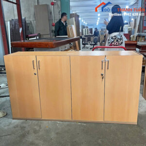 Tủ Hồ Sơ Cũ Màu Sáng Vân Gỗ Thiết Kế 4 Cánh