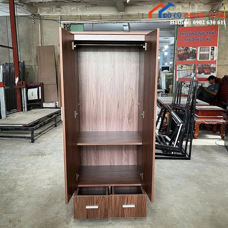 z7075936361045_73f6249ffd753410b8e701cc07cbc641 Tủ Quần Áo 1M7x70CM Màu Nâu Vân Gỗ 2 Cánh Mới 99%