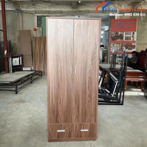 Tủ Quần Áo 1M7x70CM Màu Nâu Vân Gỗ 2 Cánh Mới 99%