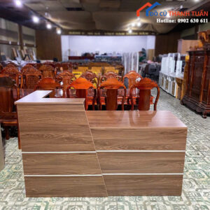 Quầy Lễ Tân Màu Nâu Thiết Kế Hiện Đại Mới 99%