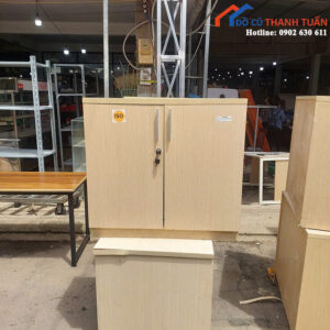 Tủ Hồ Sơ Cũ Thiết Kế 2 Cánh Màu Vân Gỗ Sáng