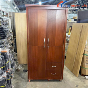 Tủ Quần Áo Gỗ Cũ 1Mx2M Thiết Kế 2 Cánh Có Hộc Kéo
