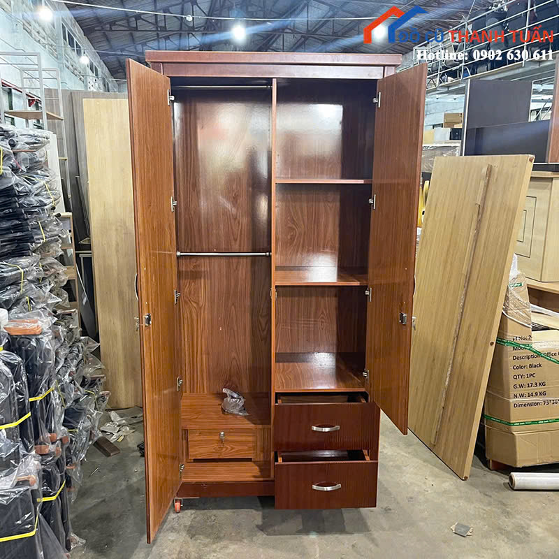 z7091303519981_582877832fc2f63ef8dd0410e81f18b2 Tủ Quần Áo Gỗ Cũ 1Mx2M Thiết Kế 2 Cánh Có Hộc Kéo