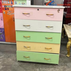 Tủ Quần Áo Cũ Thiết Kế 5 Ngăn Phối Nhiều Màu