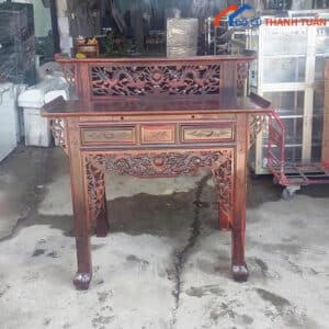 Bàn Thờ Cũ Gỗ Thiết Kế 2 Tầng Chạm Hoa Văn Tinh Xảo