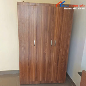 Tủ Quần Áo Cũ 1M2x2M Thiết Kế 3 Cánh Vân Gỗ