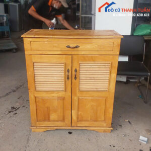 Tủ Đựng Giày Dép Gỗ Cũ 1Mx80CM Thiết Kế 2 Cánh