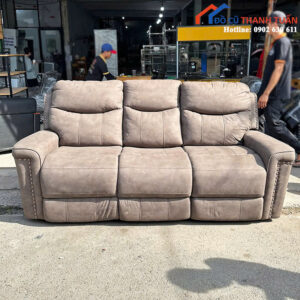 Sofa Cũ 2Mx1M Bọc Da Màu Nâu Bật Ra Sang Trọng