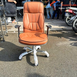 Ghế Giám Đốc Cũ Màu Cam Lưng Cao Thoải Mái