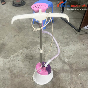 Bàn Ủi Hơi Nước Cũ Dáng Đứng Màu Hồng Trắng