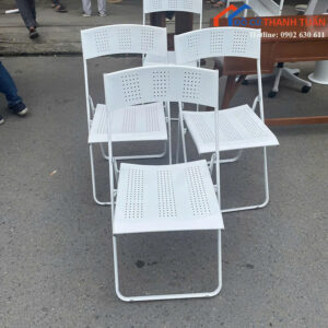 Ghế Cafe Cũ Màu Trắng Gấp Gọn Tiện Lợi Giá Tốt
