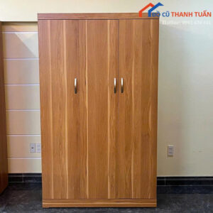 Tủ Quần Áo Màu Nâu Vân Gỗ Thiết Kế 3 Cánh Mới 99%
