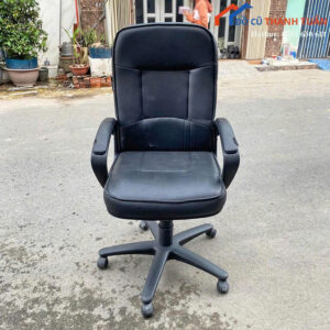 Ghế Xoay Văn Phòng Cũ Bọc Da Màu Đen Sang Trọng