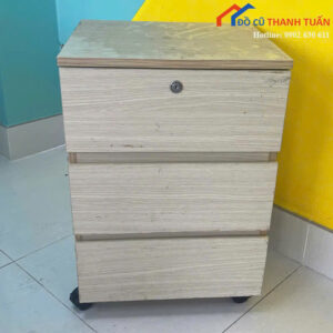 Tủ Hồ Sơ Cũ Thiết Kế 3 Ngăn Có Bánh Xe Tiện Lợi