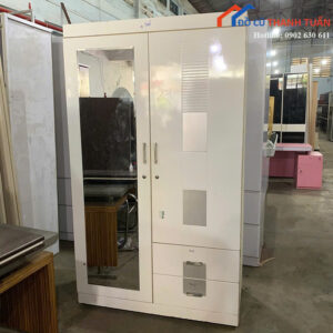Tủ Quần Áo Cũ 1M2x2M Thiết Kế 2 Cánh Có Gương Soi