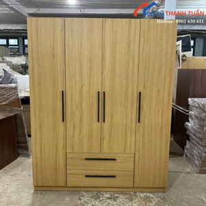 Tủ Quần Áo 1M6 Thiết Kế 4 Cánh Có Hộc Kéo Mới 99%