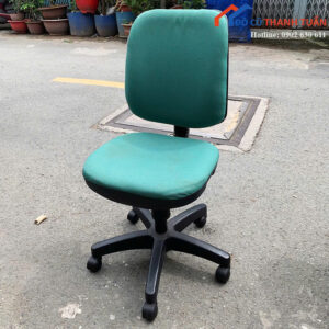 Ghế Văn Phòng Cũ Bọc Đệm Màu Xanh Chân Xoay