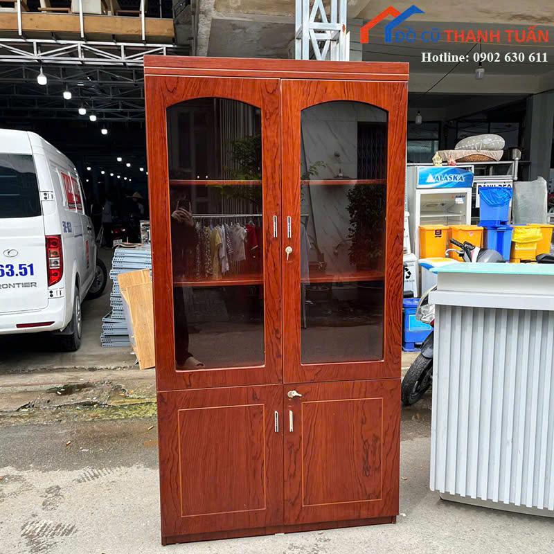 z7167358665441_031592351757e791c70244b166ca4a92 Tủ Hồ Sơ Gỗ Cũ 1M9x1M Thiết Kế 2 Tầng Cửa Kính