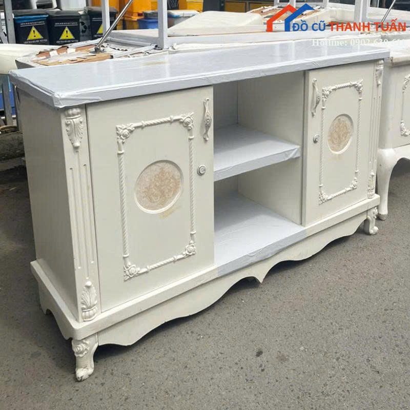 1m3-x-40cm-x-80cm-G1tr5-2 Kệ Tivi Cũ 1M3x80CM Màu Trắng Thiết Kế Sang Trọng