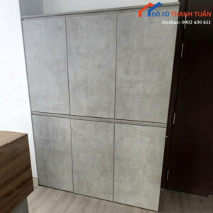 Tủ Hồ Sơ Cũ 1M5x2M Màu Xám Thiết Kế 6 Cánh