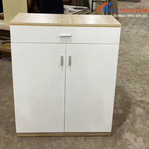 Tủ Đựng Giày 1Mx80CM Vân Gỗ Phối Trắng Mới 99%